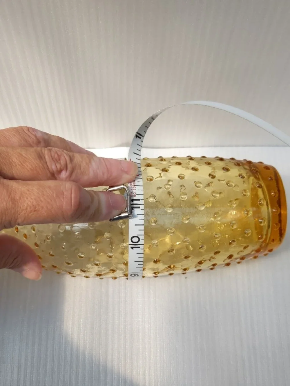 Vintage Amber Hobnail Glass Decanter/Vase